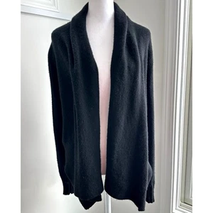 Cárdigan para mujer VINCE Yak Wool XS negro frente abierto drapeado suave cálido suéter - Imagen 1 de 6