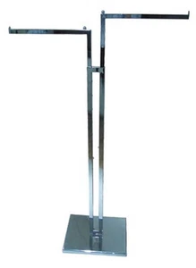 NEW 2 WAY STRAIGHT ARM HEAVY DUTY CLOTHES RAIL GARMENT DRESS SHOP STAND - Picture 1 of 1