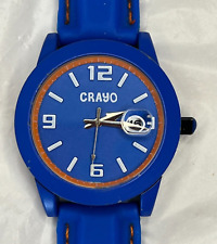 Crayo Blue W/ Orange Highlights Silicone Band 40mm Unisex Watch W/ Date