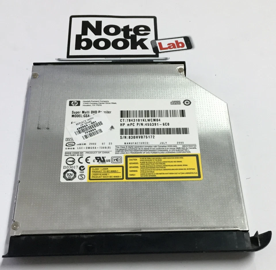 Hp Pavilion TX2500 Masterizzatore DVD Dual Layer 480864-001 455391-6C0 GSA-T30L - Immagine 1 di 1