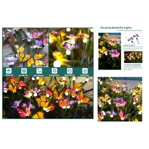 Charming Solar Butterfly Lights - Unique Outdoor Decor for Patios & Gardens - Picture 1 of 9