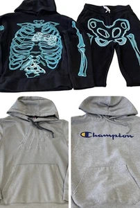 Boys Hoodie Sweatshirts Lot size XL Graphic Print Skeleton Hooded Joggers Mens S - Picture 1 of 7