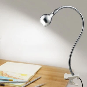 LED Desk Lamp Clip on Light,360°Flexible Gooseneck and Clamp Reading Light,Porta - Picture 1 of 12