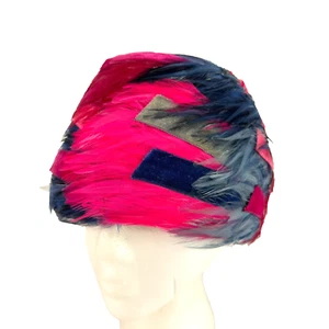 Vintage Voguemont Womens Flapper Feathered Hat Colorful Feathers Size 22 MCM 50s - Bild 1 von 8