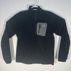 Eddie Bauer First Ascent Mens Medium Black Fleece 1/2 Zip Pullover Sweater - Picture 1 of 5