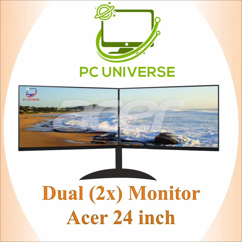 Dell 7010 Ultra Small, 8GB DDR3, 320GB HDD, Dual (2x) Acer 24 Inch Widescreen... - Image 1 of 1