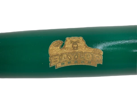 Wood Bat BAYLOR University BEARS 34" 32 oz Green Gold Baseball Personalized Bat Cover