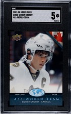 SIDNEY CROSBY 2007-08 Upper Deck  ALL-WORLD TEAM AW16 SP  SGC EX 5 - RARE ONLY 1