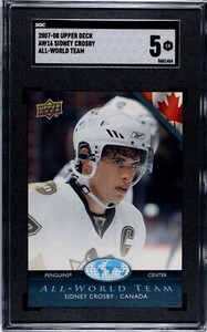 SIDNEY CROSBY 2007-08 Upper Deck  ALL-WORLD TEAM AW16 SP  SGC EX 5 - RARE ONLY 1