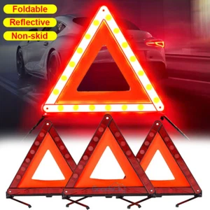 3-PACK Safety Triangles DOT Approved Warning Triangles Enmergency Reflector - Picture 1 of 18