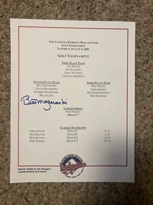 2001 Baseball HOF Golf Classic OFFICIAL SCORECARD/AWARD Bill Mazeroski AUTOGRAPH - Picture 1 of 1