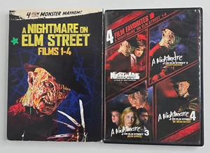 A Nightmare on Elm Street Films 1-4 Monster Mayhem 4 DVD Collection w/Slipcase - Picture 1 of 4