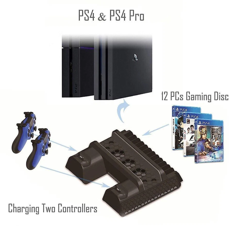 Supporto di ricarica controller e raffreddamento multifunzionale per PS4 TP4-882 - Immagine 1 di 1