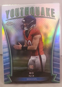 2024 Topps Chrome - Youthquake Bo Nix #Y-16 Refractor (RC) Denver Broncos Rookie - Picture 1 of 6