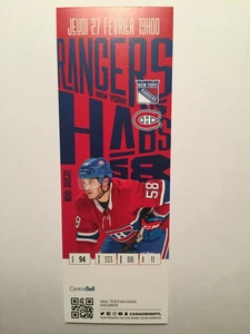 MONTREAL CANADIENS VS NEW YORK RANGERS FEBRUARY 27, 2020 TICKET STUB - Picture 1 of 1