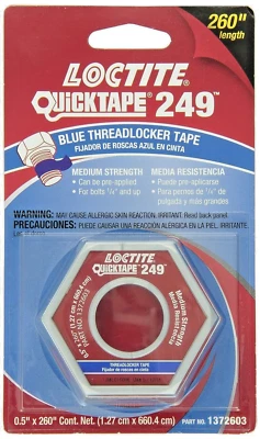 Loctite 249 Threadlocker Tape, 260” Roll, 0.5” Width, Blue Tape, New #1372603