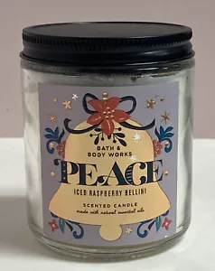 Bath And Body Works PEACE Iced Raspberry Bellini 7oz. Single Wick Candle NEW - Picture 1 of 5