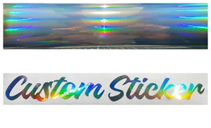 Silber Hologramm Neo Chrom benutzerdefinierte Textformulierung persönlicher Aufkleber Aufkleber Schrift 81-90 - Bild 1 von 16
