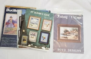 Bucilla Lighted Path Cross Stitch Kit + Pattern Books Ocean Lighthouse Fishing - Picture 1 of 7
