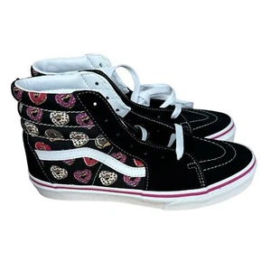 Vans Kids SK8-Hi Love Vans Black/Pink Donut Hi-Tops Kids Size 5.5 New - Picture 1 of 6