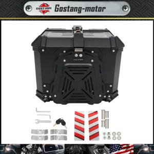 Motorcycle 45L ABS Black Tailbox Back Print Paperback Pattern Model Top Case - Picture 1 of 20