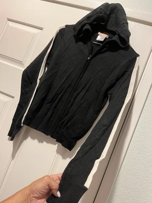 FOREVER 21 SUAVE NEGRO LANA PUNTO CLÁSICO TRABAJO INFORMAL CÓMODO CAPUCHA CÁRDIGAN SUÉTER Foto 1 de 4