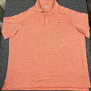 Vineyard Vines Performance Poloshirt Herren 3XT lachs gestreift Stretch Golf - Bild 1 von 7