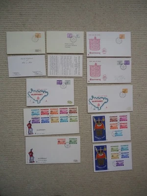 10X 1975-1980 GUERNSEY POSTAGE DUE Mercury Philart Stuart FDCs. All Different - Image 1 of 4