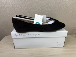 NWT A New Day Women's Corinna Flats Size 8 Pointed Toe Ballet Black - Picture 1 of 6