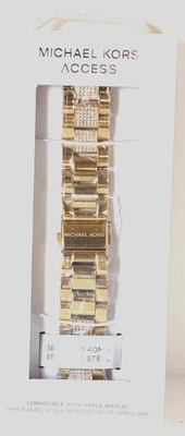 MICHAEL KORS  DESIGNER  STAINLESS CRYSTAL  BAND FOR APPLE WATCH,  MKS8021, NIB - Image 1 of 4