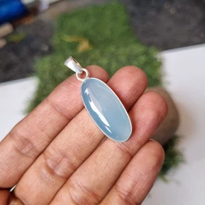 Nice Chalcedony Gemstone Pendant 925 Sterling Silver Gift For Her Pendant PG6969 - Picture 1 of 5