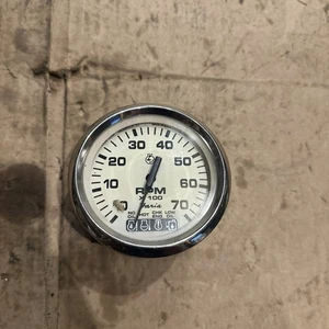 Tacómetro Faria Blanco Calibre 4", 7000 RPM con Indicador de Comprobación del Sistema, - Imagen 1 de 2