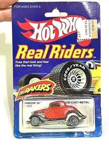 Vintage Hot Wheels 3-Window '34 Real Riders Series #4352 NRFP 1982 Red/Brown - Picture 1 of 7