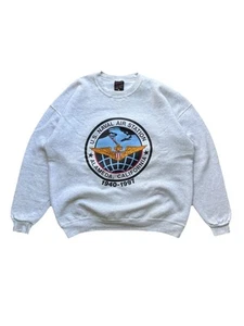 Vintage Made In USA Navy Air Station Alameda California Light Grey Sweatshirt Xl - Picture 1 of 6