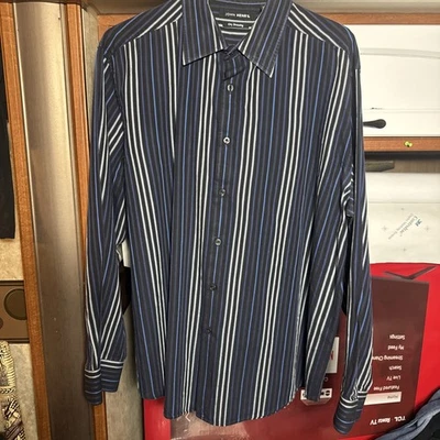 Línea de aderezo urbano multi azul XL manga larga con botones John Henry Foto 1 de 4