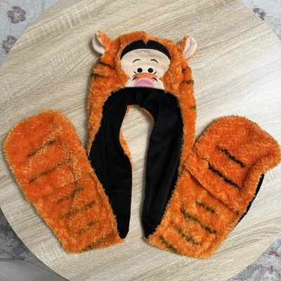 Cachecol luvas de pelúcia chapéu tigre parques da Disney juventude raro aposentado Winnie The Pooh - Imagem 1 de 4