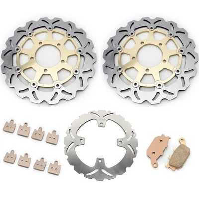 Front Rear Brake Rotors Discs For Kawasaki Pads Z1000 ABS 2007 Z 1000 2007-2008 Foto 1 de 4