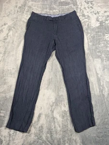Pantalones J Crew Bowery Para Hombres 32x30 Azul Baird McNutt Irlandés Lino Vestido Ajustado Verano - Imagen 1 de 10