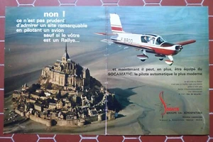 6/1970 PUB AEROSPATIALE SOCATA AVION RALLYE F-BRDD MONT SAINT MICHEL FRENCH AD - Picture 1 of 1