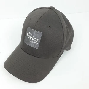 FLEXFIT The Taylor Group Hat Embroidered Logo Earth Gray Strech Fit Baseball Cap - Picture 1 of 11