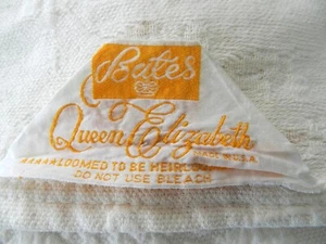 Bates Vintage Queen Elizabeth Twin Bedspread - Matelasse ~ Color Linen - Picture 1 of 11