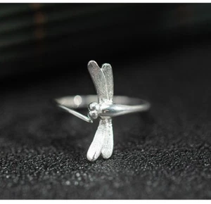 L04 Conciliateur Anneau Libéllule Sterling Argent 925 Amovible - Bild 1 von 3