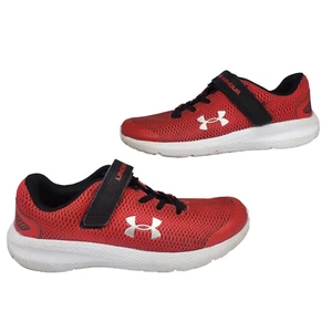 Under Armour Shoes Youth 3.5 Red Black White Low Tops Running Tennis Sneakers - Picture 1 of 10
