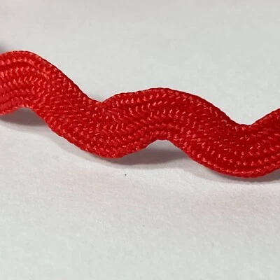 Red Ric Rac Trim Ribbon Offray 12 Rolls Craft Scrapbook Card Making Gifts Wavy - Image 1 of 4