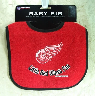 Detroit Red Wings Little Fan Baby Bib One Size Fits Most NHL New - SEE DETAILS - Image 1 of 4