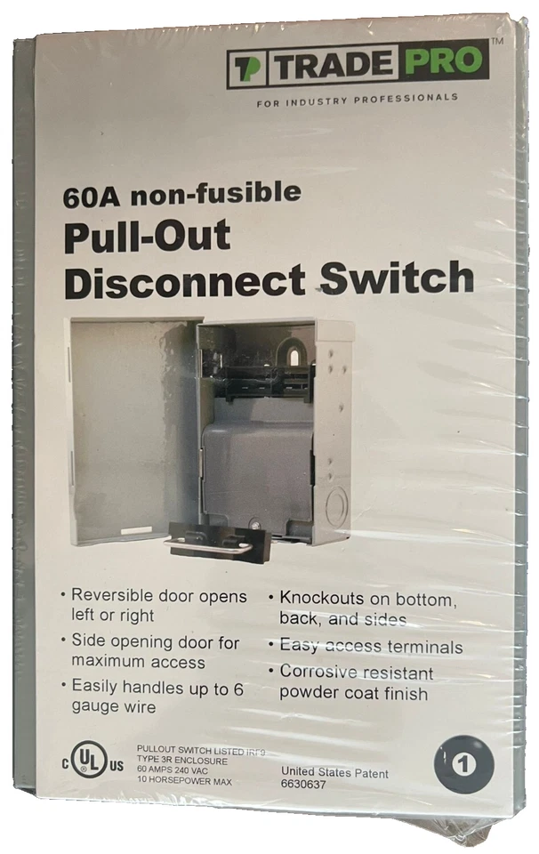 Interruptor/extractor de desconexión de CA no fusible TP-60AMP-NF TradePro Foto 1 de 1
