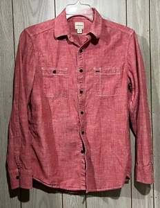 GH Bass Men's Dark Salmon Long Sleeve Cotton Button Up Shirt Size Medium - Picture 1 of 1