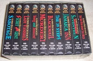 Alfred Hitchcock 10 Film Classics Box Set VHS Video Secret Agent Sabotage etc. - Picture 1 of 4