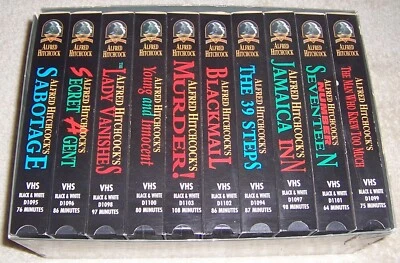 Alfred Hitchcock 10 Film Classics Box Set VHS Video Secret Agent Sabotage etc. - Image 1 of 4