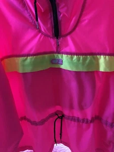 Vtg 1988 CB Sports Men’s M/L HOT NEON PINK 1/4 Zip Windbreaker Ski ~ WOW! - Picture 1 of 13